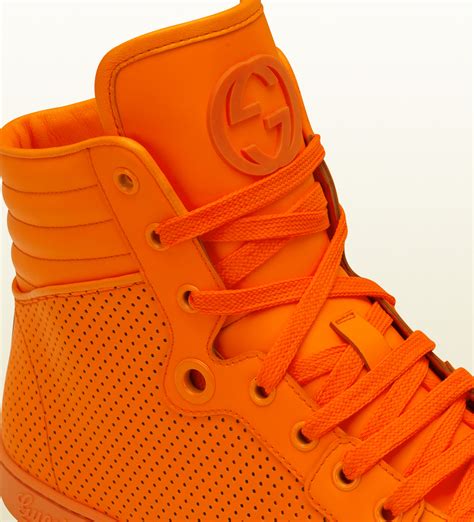 neon orange gucci sneakers